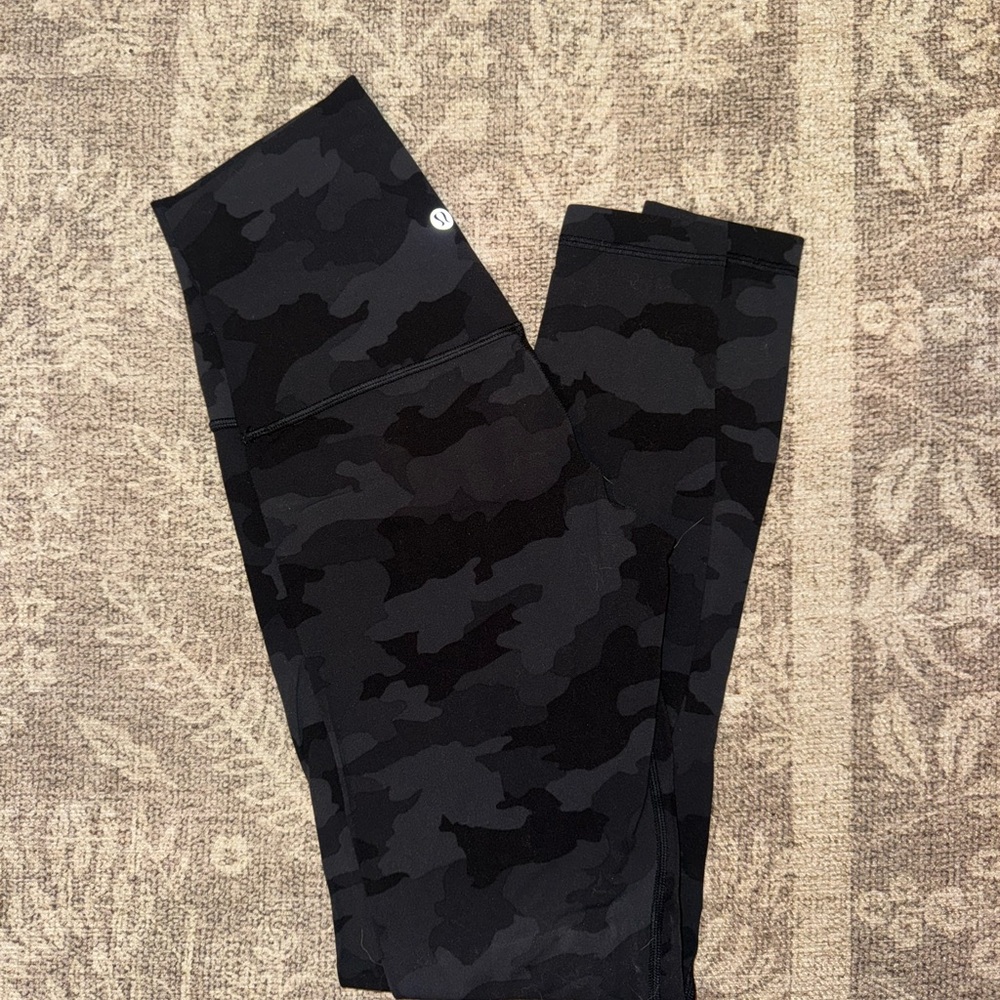 Lululemon Black Camouflage Leggings